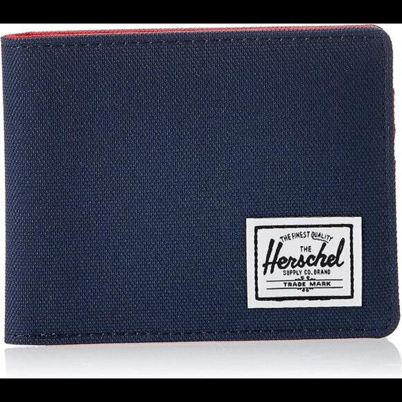 Men's Roy RFID Wallet, Navy/Red